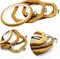 Faux Wood Embroidery Hoop Set – 4 Sizes with Including 16 Gold Needles